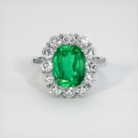 3.33 Ct. Emerald Ring, Platinum 950 1