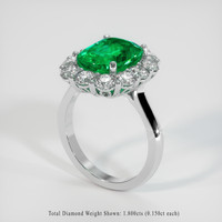 3.33 Ct. Emerald Ring, Platinum 950 2