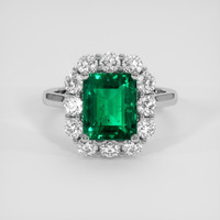 2.58 Ct. Emerald Ring, Platinum 950 1