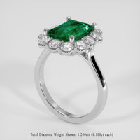 2.58 Ct. Emerald Ring, Platinum 950 2