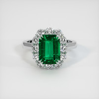 3.16 Ct. Emerald Ring, Platinum 950 1