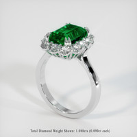 3.16 Ct. Emerald Ring, Platinum 950 2