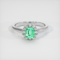 0.70 Ct. Emerald Ring, Platinum 950 1
