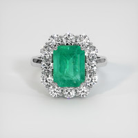 2.96 Ct. Emerald Ring, Platinum 950 1