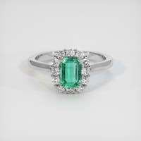 0.77 Ct. Emerald Ring, Platinum 950 1