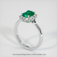 1.28 Ct. Emerald Ring, Platinum 950 2