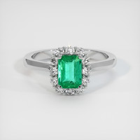 0.85 Ct. Emerald Ring, Platinum 950 1