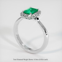 0.85 Ct. Emerald Ring, Platinum 950 2