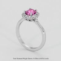 1.51 Ct. Pink Spinel Ring, Platinum 950 2