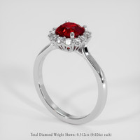 1.26 Ct. Ruby Ring, Platinum 950 2