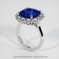 6.06 Ct. Blue Sapphire Ring, Platinum 950 2