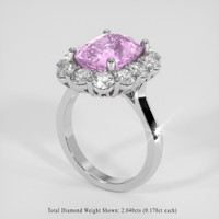 6.18 Ct. Pink Sapphire Ring, Platinum 950 2