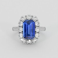 2.24 Ct. Blue Sapphire Ring, Platinum 950 1