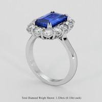 2.24 Ct. Blue Sapphire Ring, Platinum 950 2
