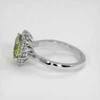 2.10 Ct. Yellowish Green Sapphire Ring, Platinum 950 4