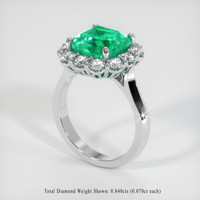 4.21 Ct. Emerald Ring, Platinum 950 2