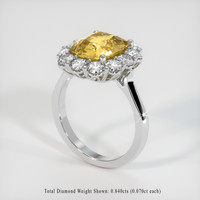 3.12 Ct. Yellow Sapphire Ring, Platinum 950 2