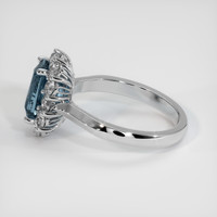 2.01 Ct. Greenish Blue Sapphire Ring, Platinum 950 4