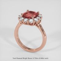 2.57 Ct. Padparadscha Sapphire Ring, 14K Rose Gold 2
