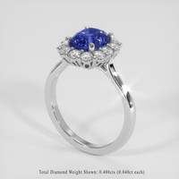 2.31 Ct. Blue Sapphire Ring, 10K White Gold 2