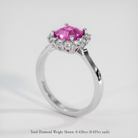 2.26 Ct. Pink Sapphire Ring, 10K White Gold 2