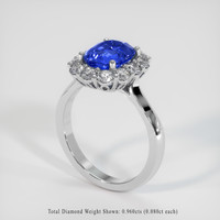 3.07 Ct. Blue Sapphire Ring, 14K White Gold 2