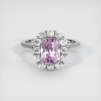 3.57 Ct. Purplish Pink Sapphire Ring, 14K White Gold 1
