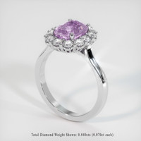 3.57 Ct. Purplish Pink Sapphire Ring, 14K White Gold 2