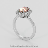 1.66 Ct. Padparadscha Sapphire Ring, 14K White Gold 2
