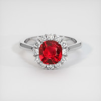 1.52 Ct. Ruby Ring, 14K White Gold 1