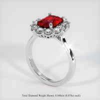 2.22 Ct. Ruby Ring, 14K White Gold 2