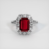 3.03 Ct. Ruby Ring, 14K White Gold 1