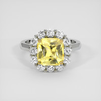 4.66 Ct. Yellow Sapphire Ring, 14K White Gold 1