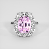 6.18 Ct. Pink Sapphire Ring, 14K White Gold 1