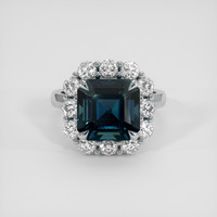 11.20 Ct. Greenish Blue Sapphire Ring, 14K White Gold 1