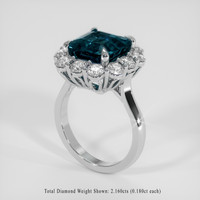 11.20 Ct. Greenish Blue Sapphire Ring, 14K White Gold 2