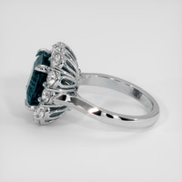 11.20 Ct. Greenish Blue Sapphire Ring, 14K White Gold 4