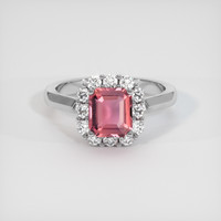 1.53 Ct. Padparadscha Sapphire Ring, 14K White Gold 1