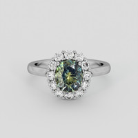 1.44 Ct. Bi Color Sapphire Ring, 14K White Gold 1