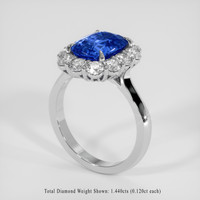 4.45 Ct. Blue Sapphire Ring, 14K White Gold 2