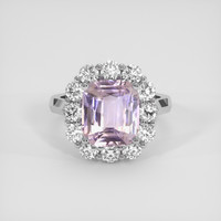 5.09 Ct. Purplish Pink Sapphire Ring, 14K White Gold 1