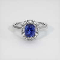 2.31 Ct. Blue Sapphire Ring, 18K White Gold 1
