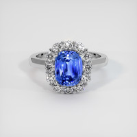3.07 Ct. Blue Sapphire Ring, 18K White Gold 1