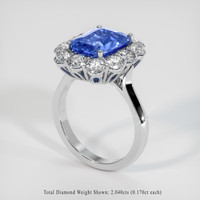 5.17 Ct. Sapphire Ring, 18K White Gold 2