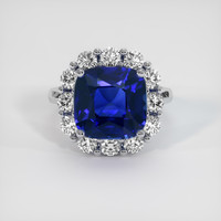 6.42 Ct. Blue Sapphire Ring, 18K White Gold 1