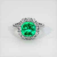 2.59 Ct. Emerald Ring, 18K White Gold 1