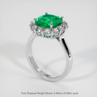 2.59 Ct. Emerald Ring, 18K White Gold 2