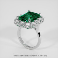 11.15 Ct. Emerald Ring, 18K White Gold 2