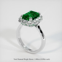 3.16 Ct. Emerald Ring, 18K White Gold 2