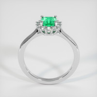 0.70 Ct. Emerald Ring, 18K White Gold 3